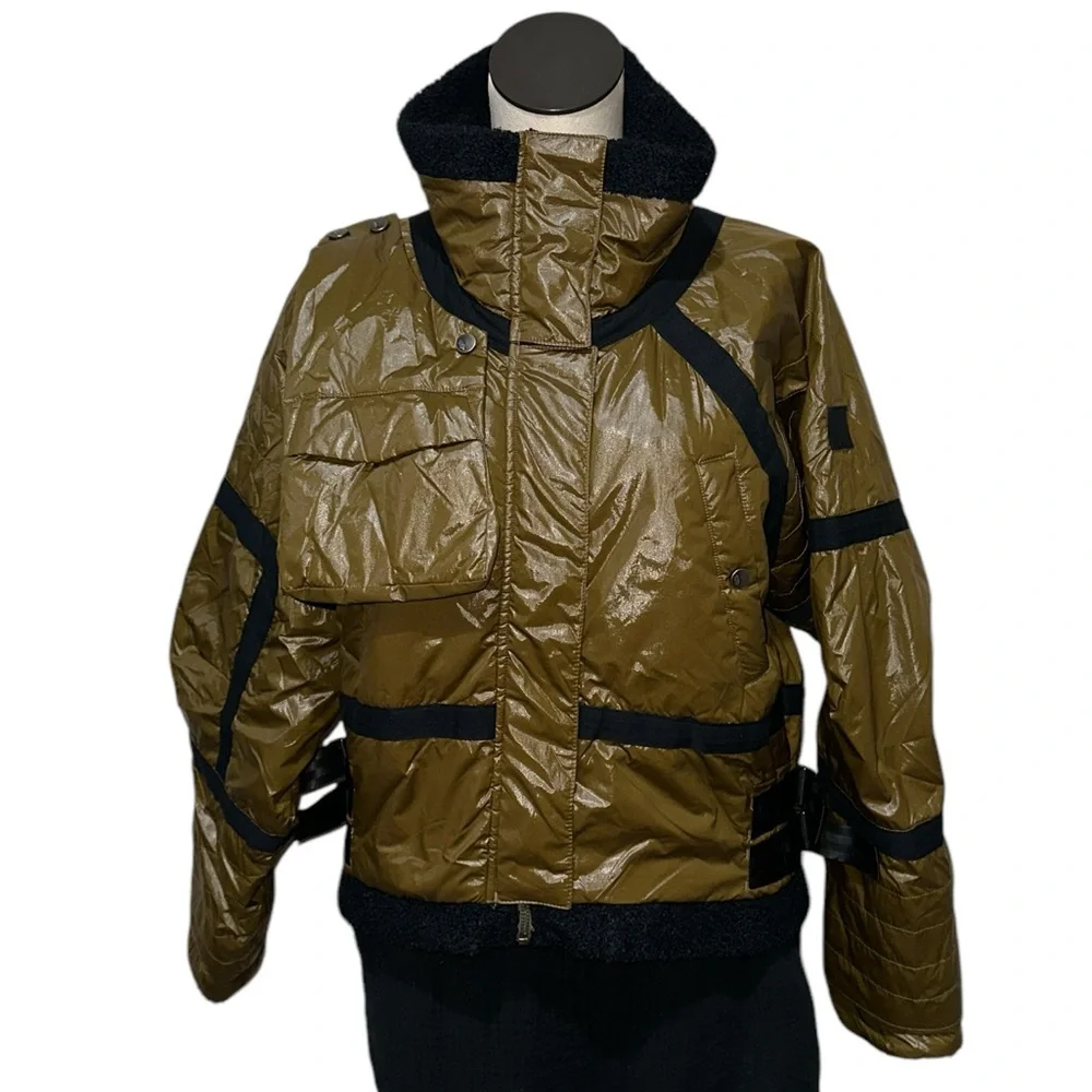 NWOT Free People Movement Vagabond Fleece Olive Green  Oversized Bomber Jacket - Picture 9 of 12